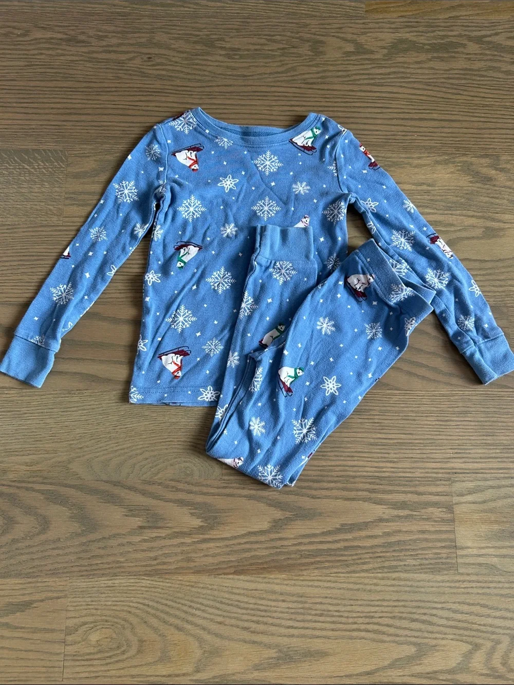 Old Navy Kids Set: White Snowflake & Blue Polar Bear Pajamas